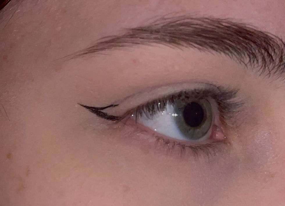 Step two of eyeliner.