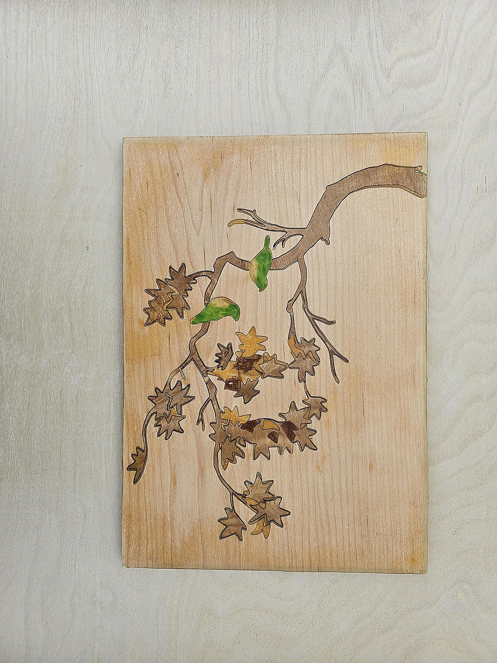 Thumbnail: Birds of Paradise/original marquetry design/veneer art/tree art/maple, apple