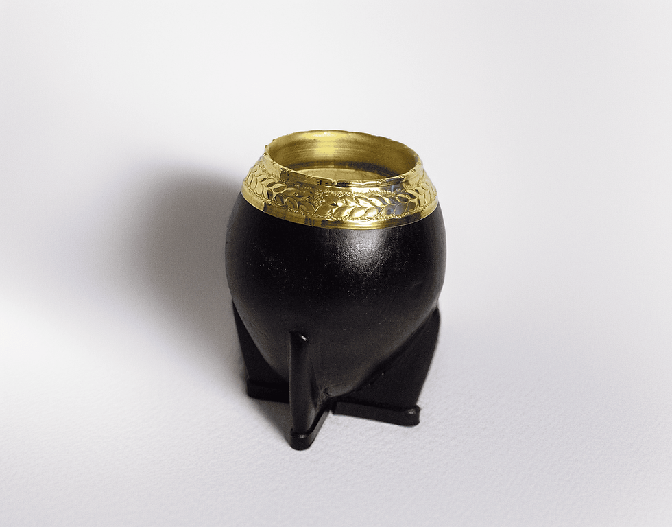 Miniatura: Mate Torpedo Negro Cincelado  Bronce