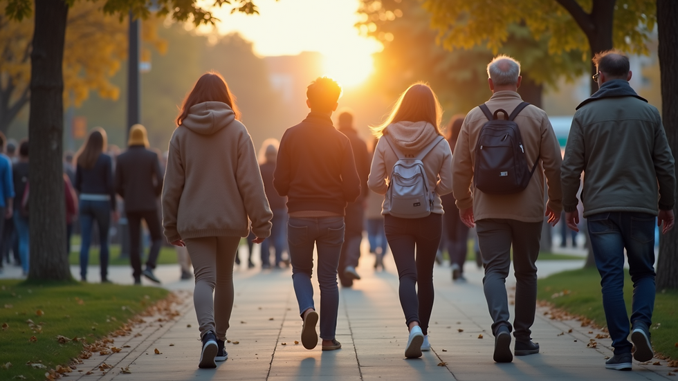High angle view of a community walk event