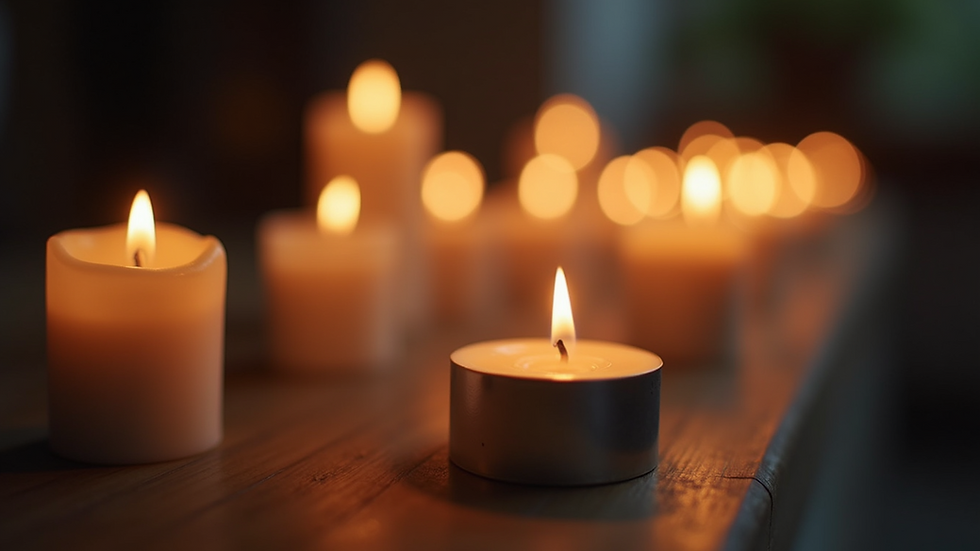 Close-up view of a candle lit in remembrance
