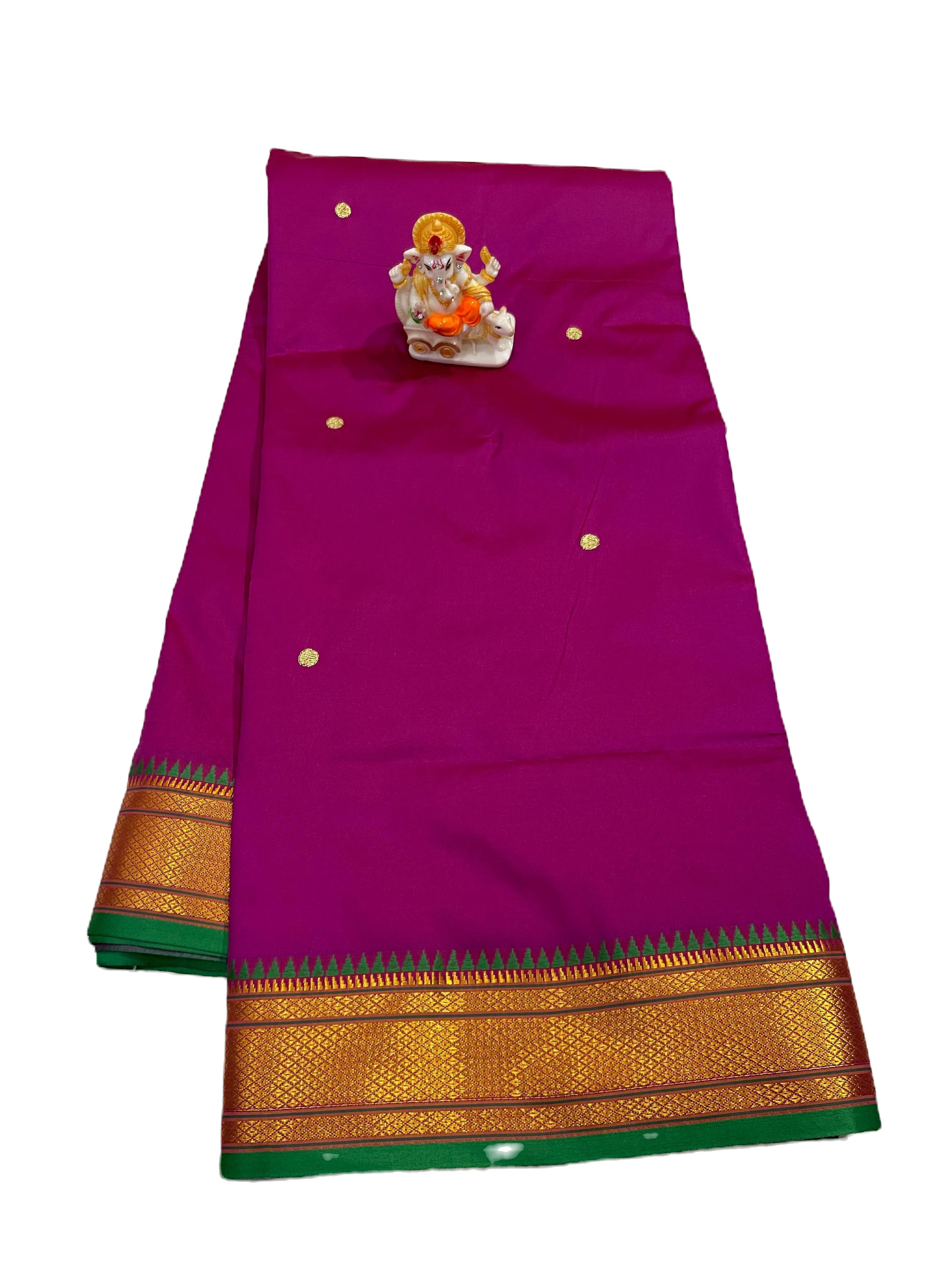 Pink Color Plain Silk Paithani Maharashtrian Saree With Contrast Lining Pallu