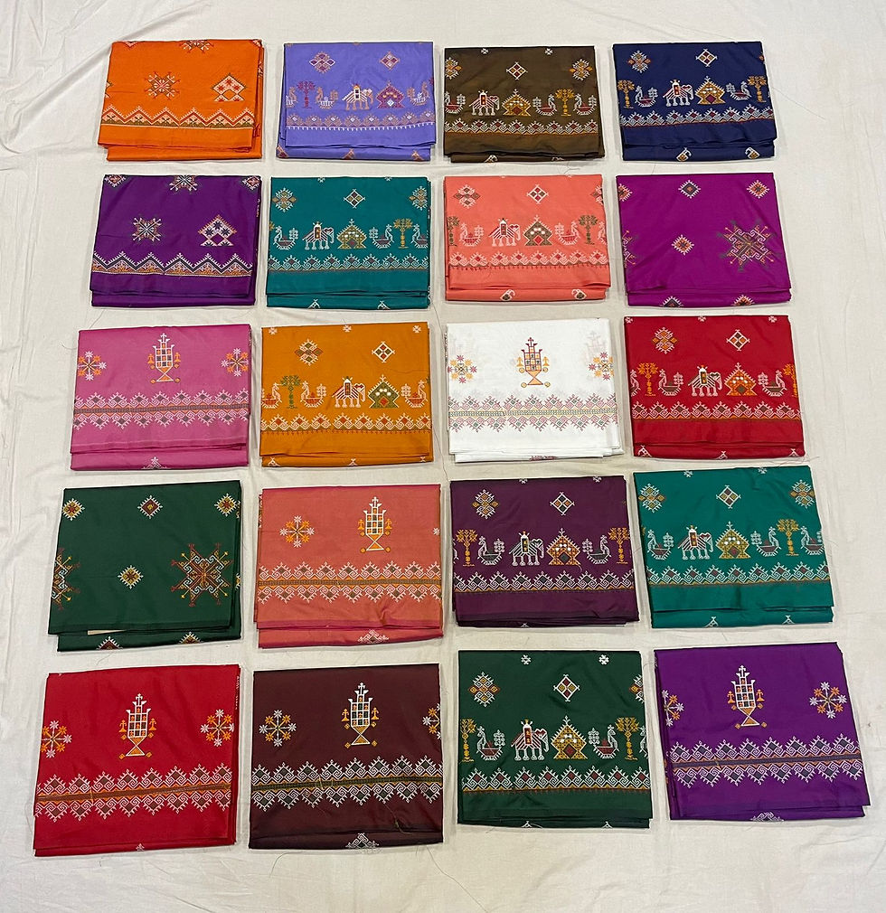 Thumbnail: Purple Color Malai Silk Kasuti Work Saree