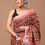 Thumbnail: Fresh Arrival Bagru Handblock Ajrakh Print Linen Saree