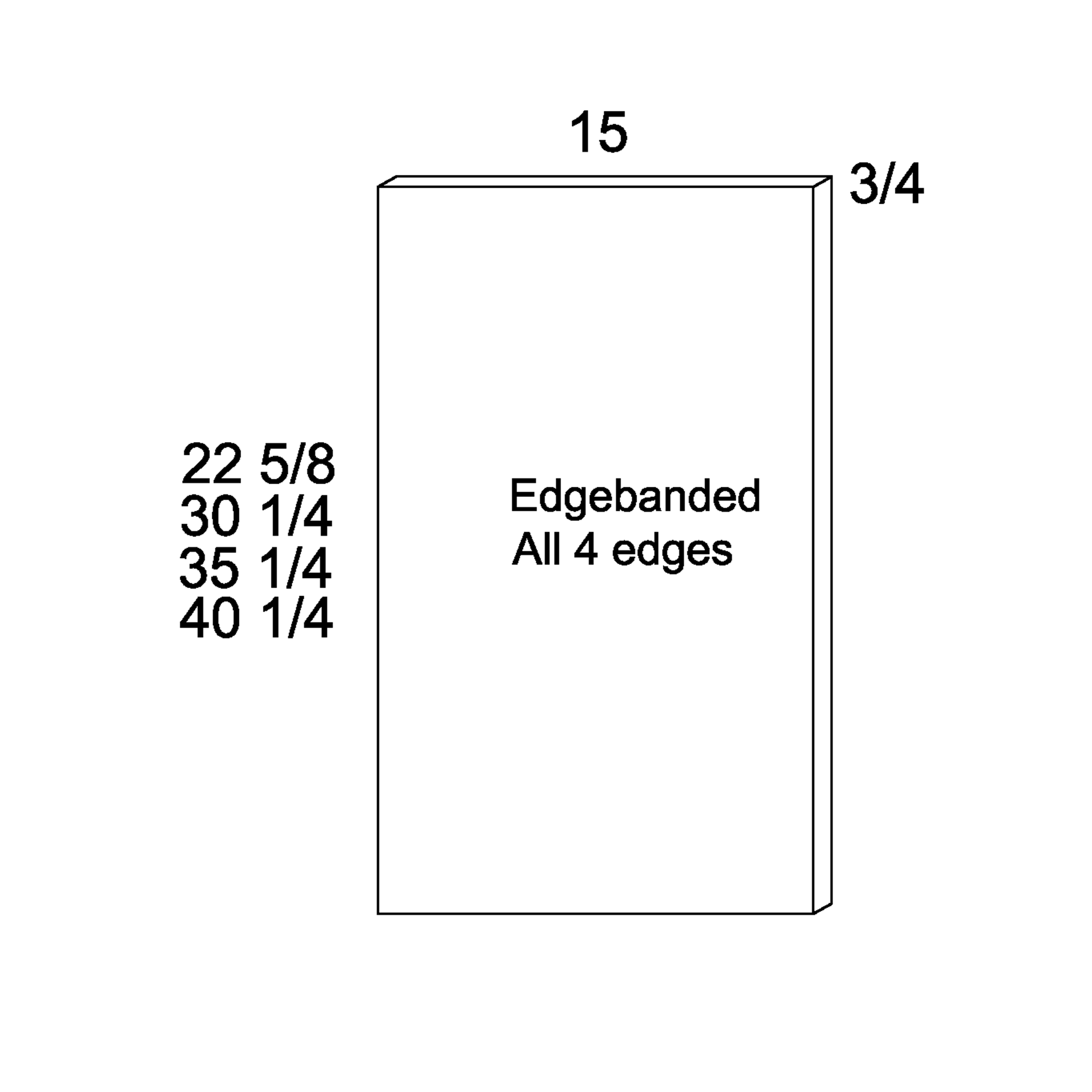 PALERMO GLOSS WHITE WALL OVERLAY PANEL 15" X 22 5/8" X 3/4"