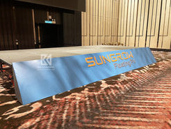 Stage front branding panel structure