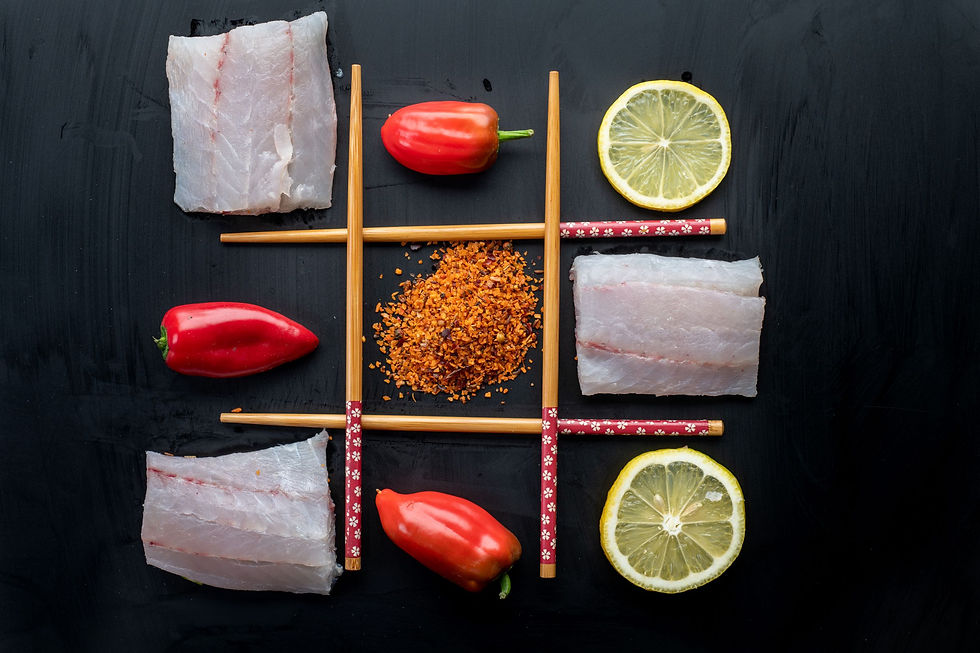Barramundi fillet with pepper and lemon