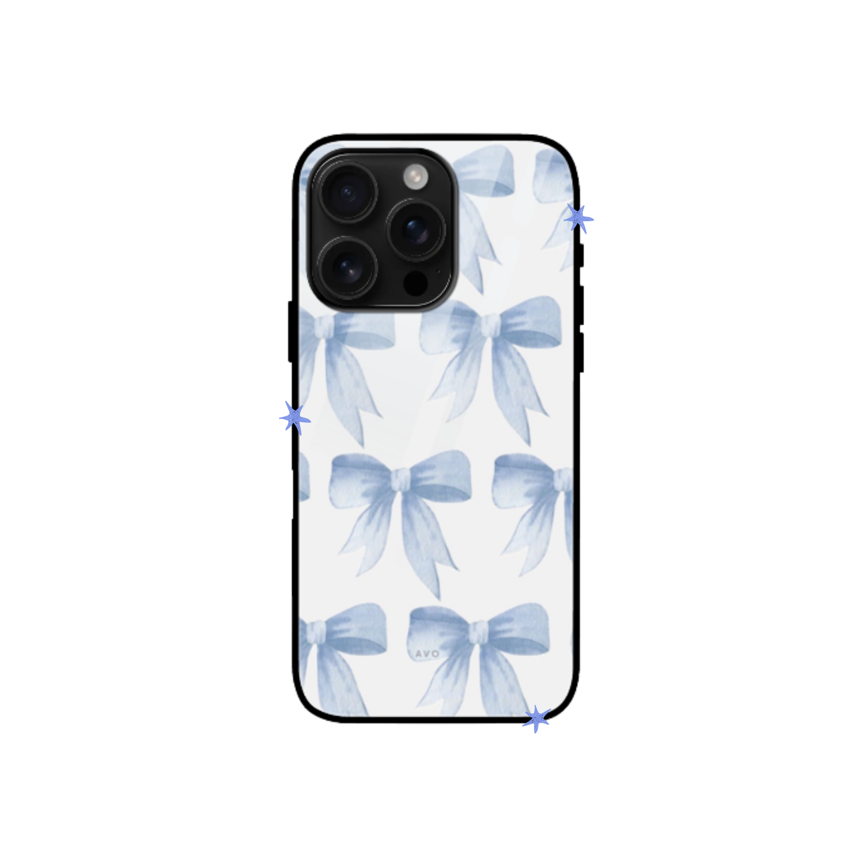 Blue Bows Glass Case