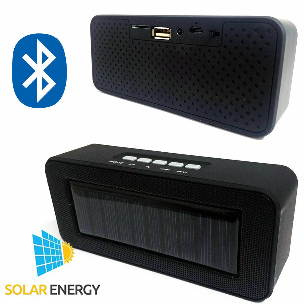 Coluna de Som Portátil com Painel Solar