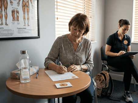 Patient and physiotherapist during assessment interview