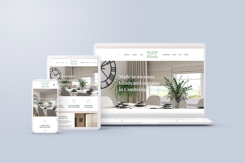 W&P Blinds, a website by Online Designs - web design in St Neots