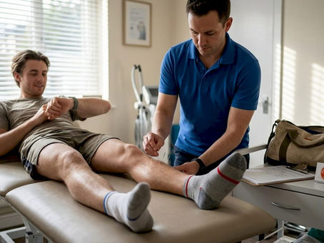 Athlete getting acupuncture in sports clinic