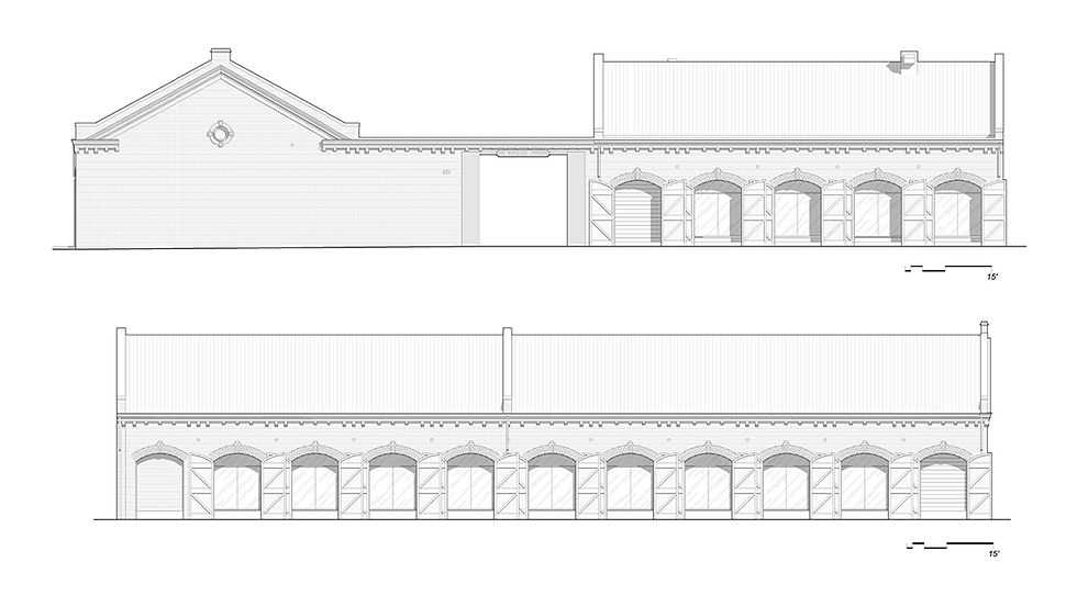 Exterior elevation architectural drawing