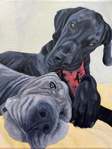 custom painted great dane dog pet portrait