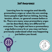 An image explaining self awareness when living with tics. understanding premonitory urges