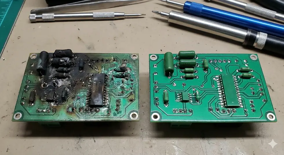 Smoke residues contain acidic compounds and conductive soot
