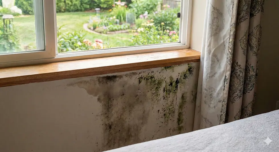 Mold from water wicking up from floor