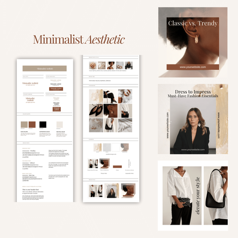 Minimalist Aesthetic brand kit template by Z Squared Studio.