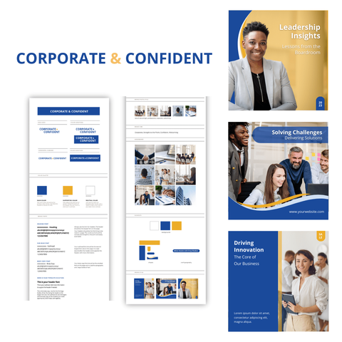 Corporate and Confident brand kit template by Z Squared Studio.