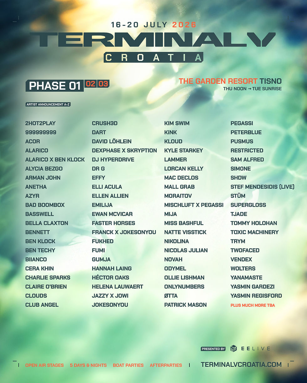 Terminal V returns to Croatia for summer 2026 with a huge phase one lineup featuring over 80 acts