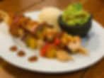 Shrimp and pineapple brochettes