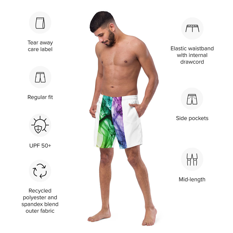 Thumbnail: Colorful Smoke Recycled Swim Trunks