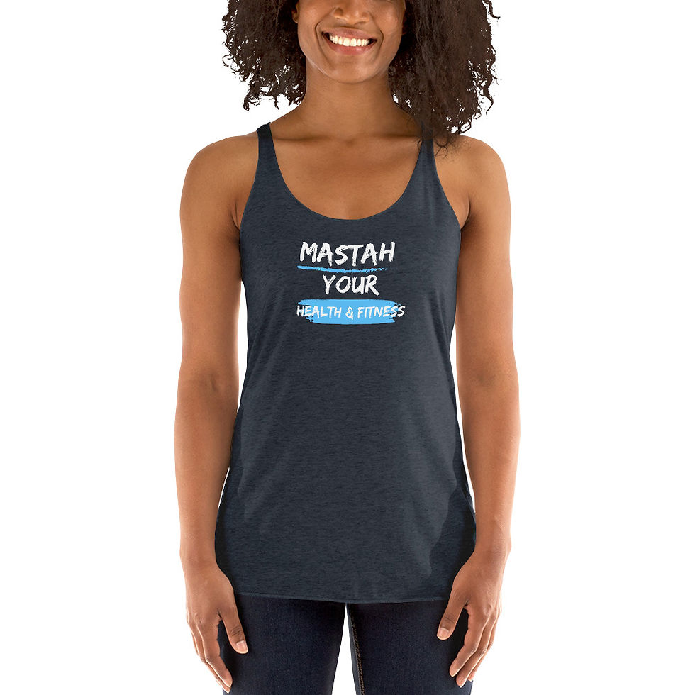 Thumbnail: Blue Mastah Tee Your Fitness & Health Women's Racerback Tank
