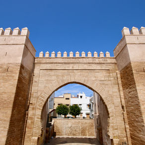 A gate marks the entrance to the Sale medina in Morocco