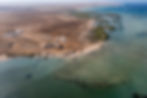 An aerial view of an eco-friendly dive resort in Egypt