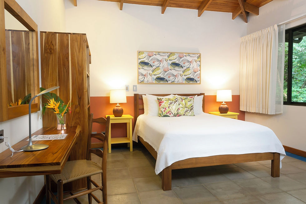 A stylish room at an eco-friendly hotel in Nosara, Costa Rica