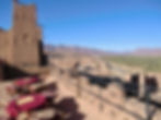 Views from a kasbah hotel across the town of Agdz, Morocco