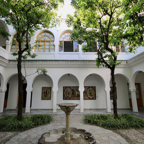 The interior courtyard of Dar Niaba in Tangier, Morocco