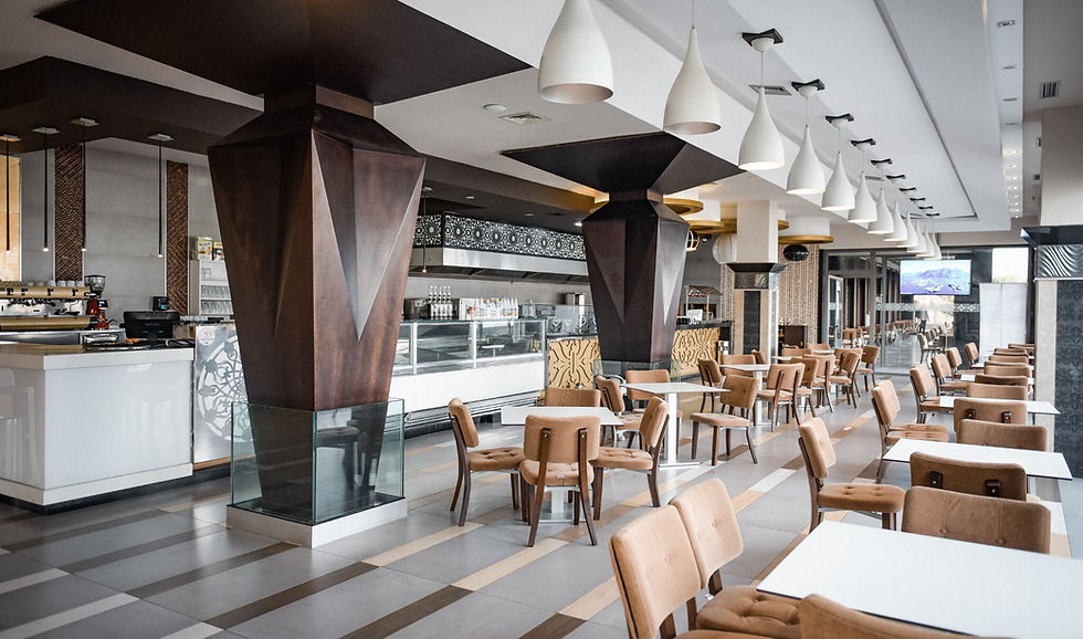 A light-filled dining area at one of the best hotels in Al Hoceima