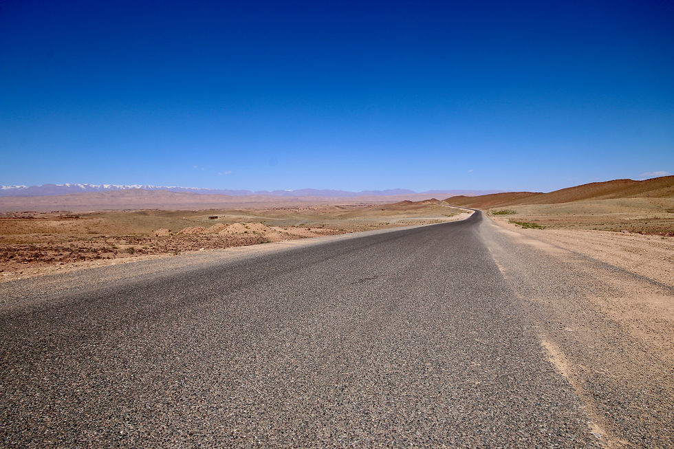 A newly paved road in Morocco