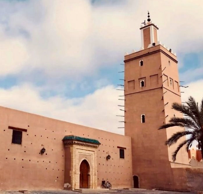 Sticks protruding from the minaret of Tiznit's Great Mosque