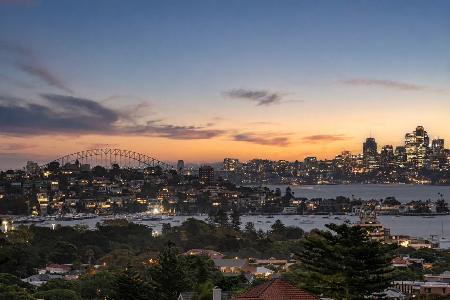 The Harbour Outlook — Sydney Harbour Bridge and city skyline