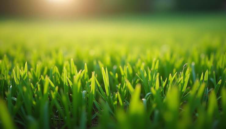 Close-up view of lush green grass growing after hydroseeding in Fort Madison