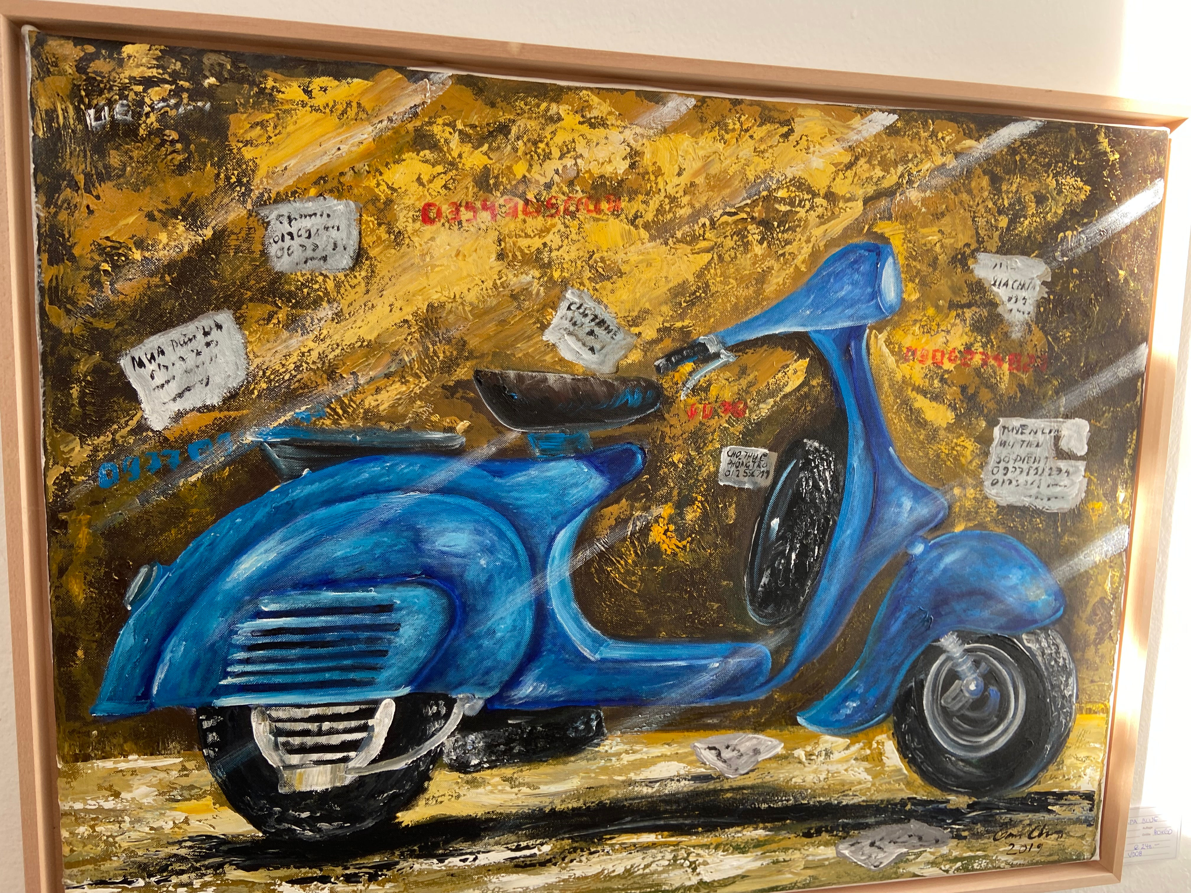 Vespa blue 80 x 60 cm V008