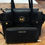 Thumbnail: Michael Kors Carmen Medium Faux Leather Belted Satchel - Black