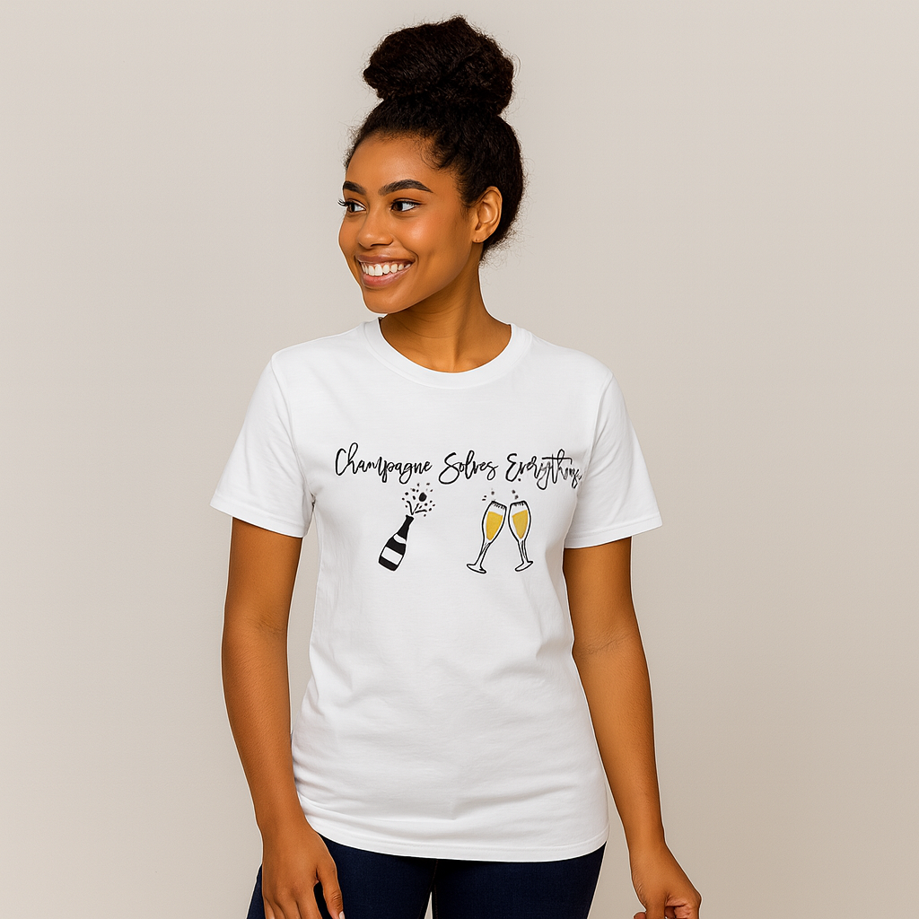 Champagne Solves Everything Graphic Tee