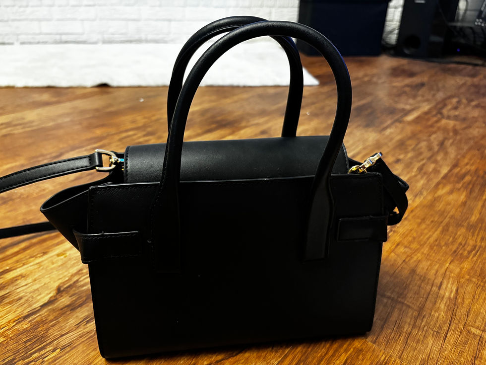 Thumbnail: Michael Kors Carmen Medium Faux Leather Belted Satchel - Black