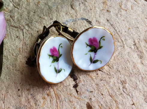 White Rose Earrings