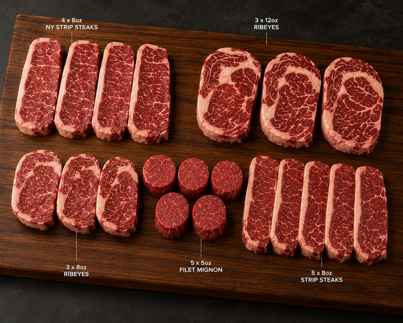 Ultimate Steak Variety Pack | 20 Steaks | 4 Premium Cuts
