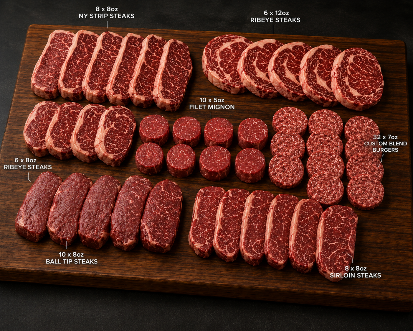 The Ultimate Steak Package | 80+ Meals | 7 Premium Cuts | Choice+