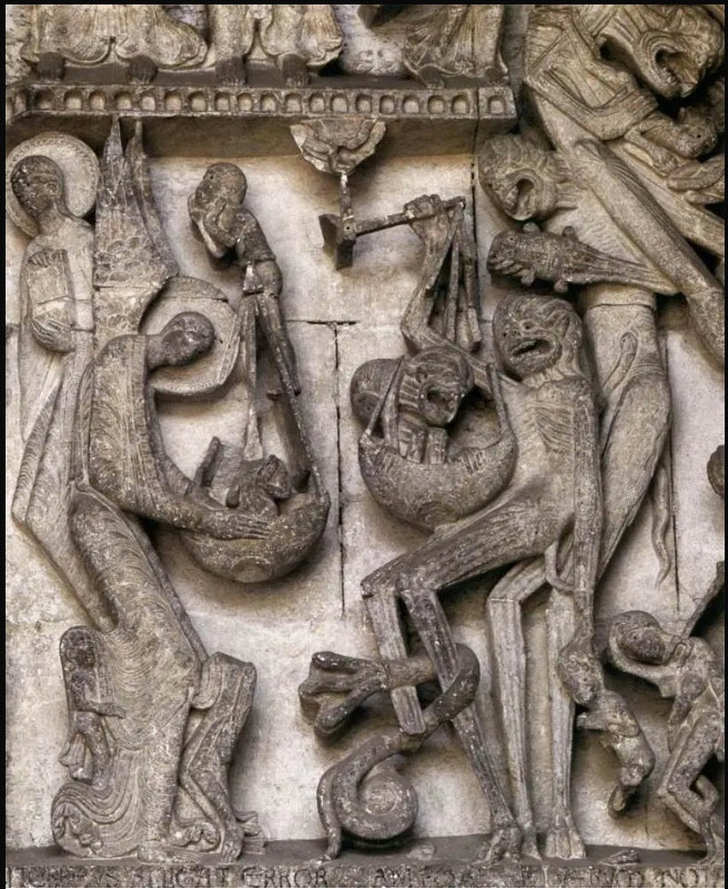 Gislebertus - Last Judgment (detail). Autun Cathedral