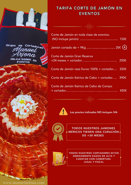 Tarifa Manuel Arjona cortador de jamón