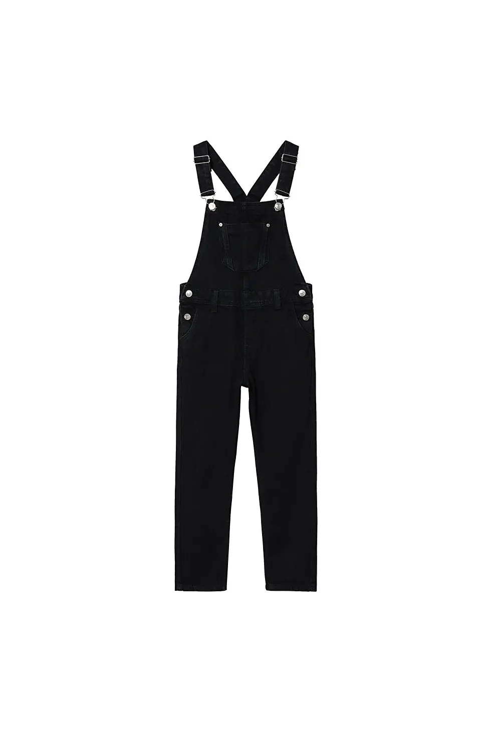 Thumbnail: MANGO Kids Kız Çocuk Siyah Denim Tulum