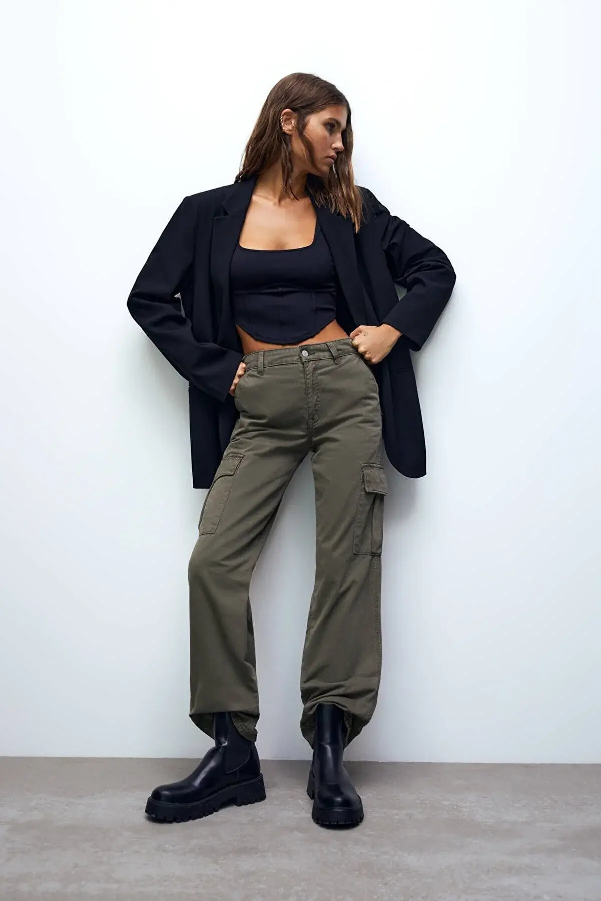 Pull & Bear Straight Fit Kargo Pantolon