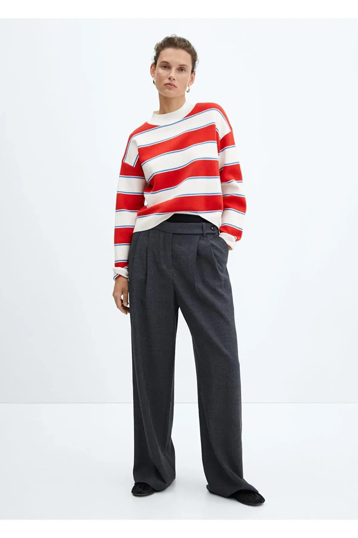 Mango Geniş Çizgili Kazak