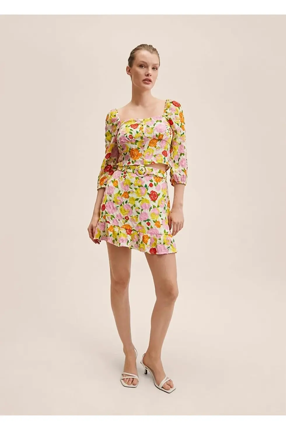 Thumbnail: Mango Çiçek Desenli Mini Etek